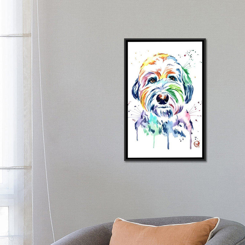 « gus » par lisa whitehouse, impression sur toile, H 26 po x l 18 po x P 1,5 po, Toile avec cadre noir, Pas de tapis