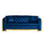 Canapé Chesterfield de 84 po en velours capitonné avec 3 coussins de salon-135262398