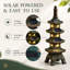 Statue de jardin pagode solaire 15,8 "h multicouche: résine décorative zen imperméable - décoration de jardin de patio (bronze)-1296667200