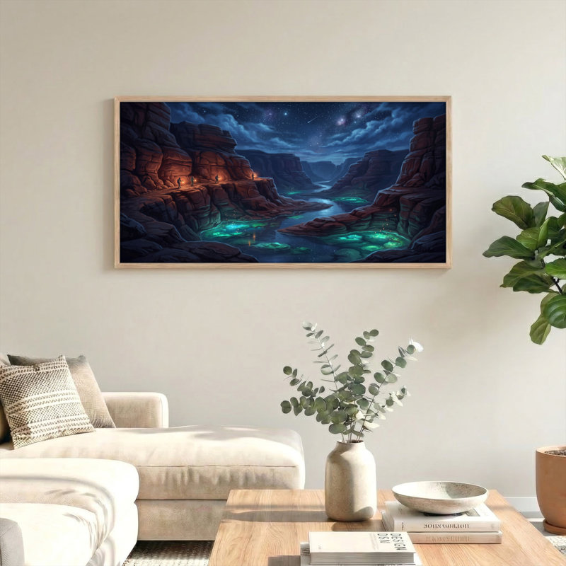 Ensemble de 1 toile murale « Canyon lumineux », L 40 po x H 20 po, Natural