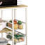 Chariot de cuisine contemporain brun et blanc contemporain, tablette supérieure spacieuse pour appareils électroménagers, rangement, 4 pièces d'objets mobiles