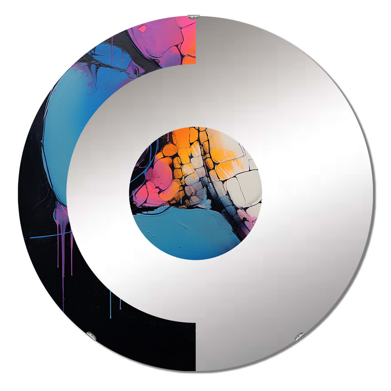 Dejaa - Miroir mural demi-cercle, 23,6 po x 23,6 po