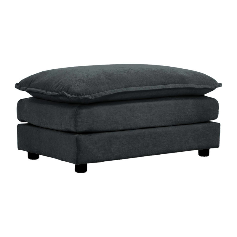 Repose-pieds gris en chenille avec coussin moelleux - La conception confortable Relax In Style améliore la détente