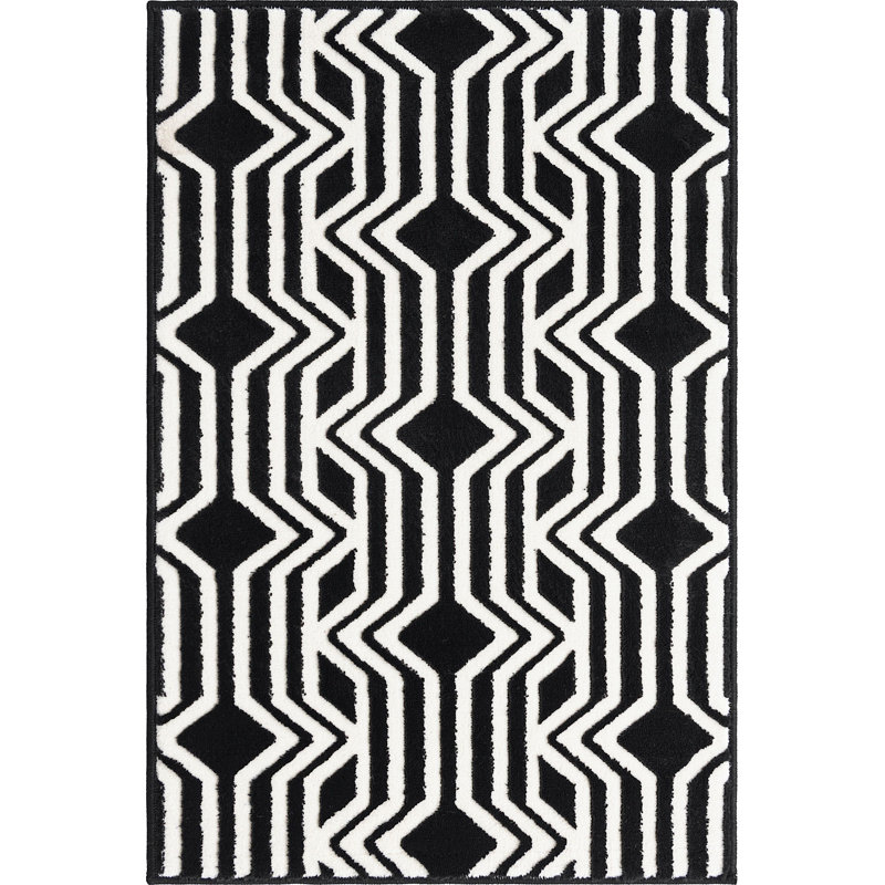 Geometric Indoor Rug, Rectangle 2' x 3'