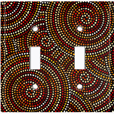 Metal Light Switch Plate Outlet Cover (Safari Pattern African Tribal Dot Art   - Single Toggle)