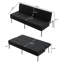 Canapé-lit futon noir à 3 places, canapé-lit pliant simple avec structure en métal robuste et tissu en polyester-130633236