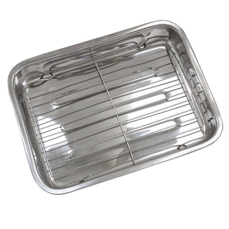 Stainless Steel Oval and Rectangular Roasting Set with Lids