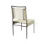 Chaise d'appoint rembourrée en cuir blanc cassé