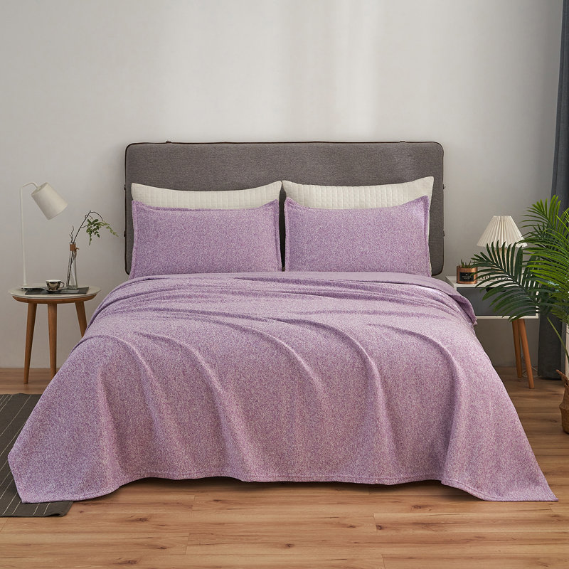 Knitted Throw Blanket, Twin, Purple