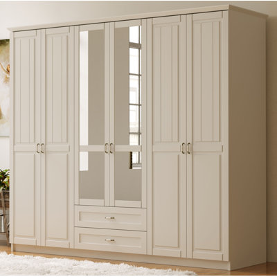 Ambach 6 Door Manufactured Wood Wardrobe