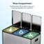 Stainless Steel 45 Litre Step On Multi-Compartments Trash & Recycling Bin-117228542