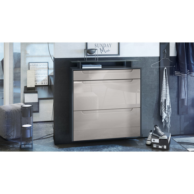 Afjol 16 Pair Shoe Storage Cabinet, Beige