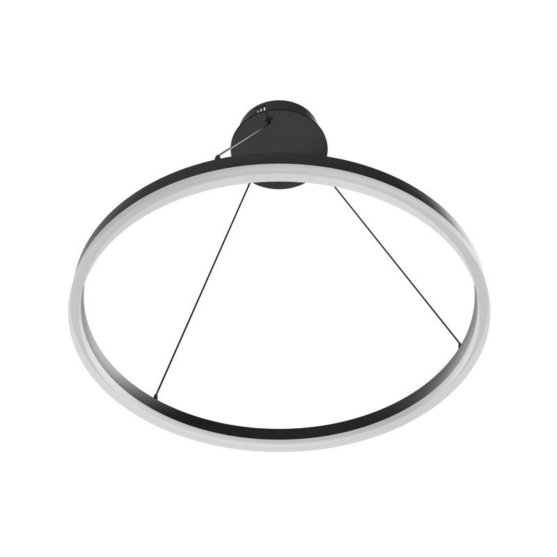 1 - Light LED Unique/Statement Pendant, Black, 1.6" H x 23.6" W x 1" D