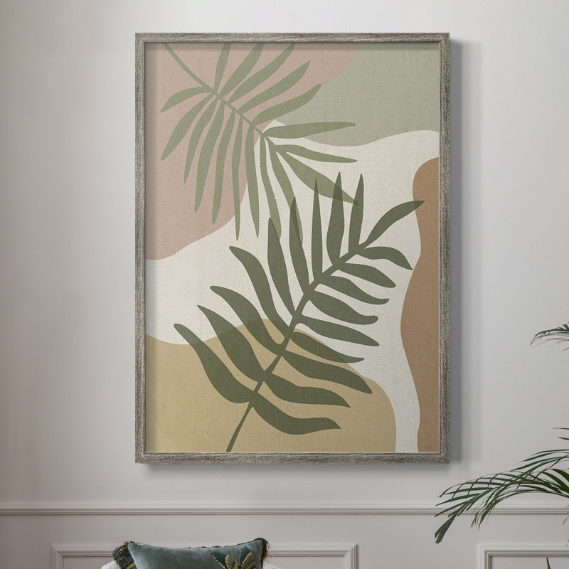 Impression encadrée Mid Century Palm II - bois massif, H 11 po x l 9 po