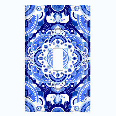 Patterned 1 - Gang Toggle Light Switch Standard Wall Plate