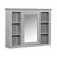 Meuble-lavabo moderne gris 36 po avec miroir intégré, lavabo rectangulaire simple, tiroirs à fermeture en douceur, 2 portes, rangement spacieux pour les articles essentiels, matériaux, trou de déversement, finition à l'eau, assemblage facile-1977330703
