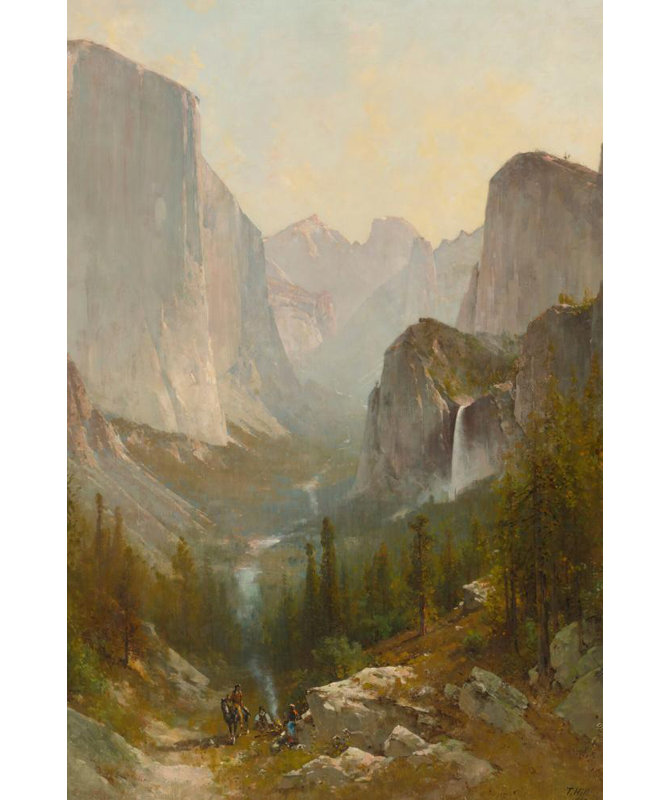 «Yosemite Valley» par Thomas Hill - Art mural sur toile tendue avec châssis, H 40 po x l 28 po
