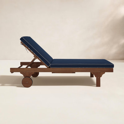 Jivera 25" Acacia Patio Chaise Lounge