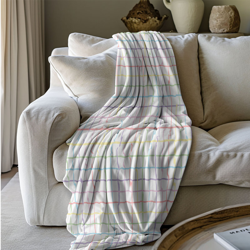 Delicate Pastel - couverture sherpa de qualité supérieure 1 pièce, Grand lit
