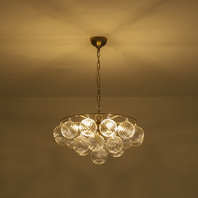 Lustre sphérique en verre 6 lumières