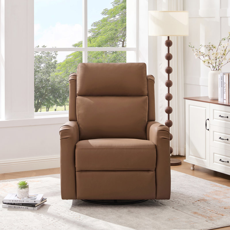 Fauteuils inclinables multifonctionnels Comfort, en cuir synthétique brun, style moderne pour le salon