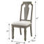 2 pièces chaises d'appoint rustiques - lin beige, touche chêne vieilli