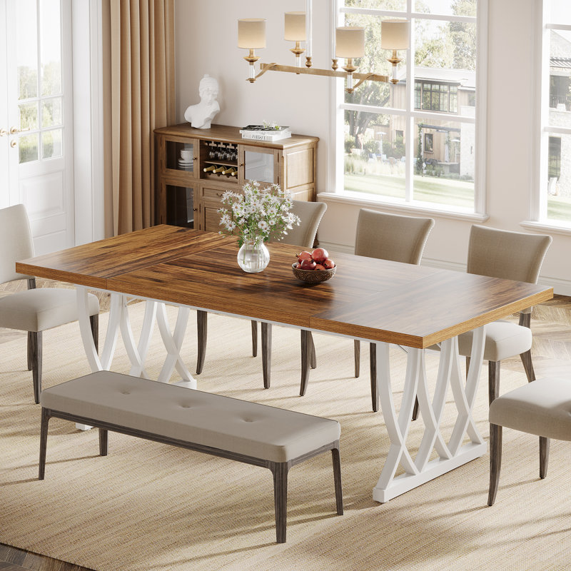 71 Inch Rectangle Dining Table, White