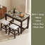 Table de salle à manger pour 4, table de cuisine et chaises de hauteur moderne à hauteur de comptoir avec 4 tiroirs de rangement, table de salle à manger en marbre avec 4 chaises rembourrées-1442998907-1442998902