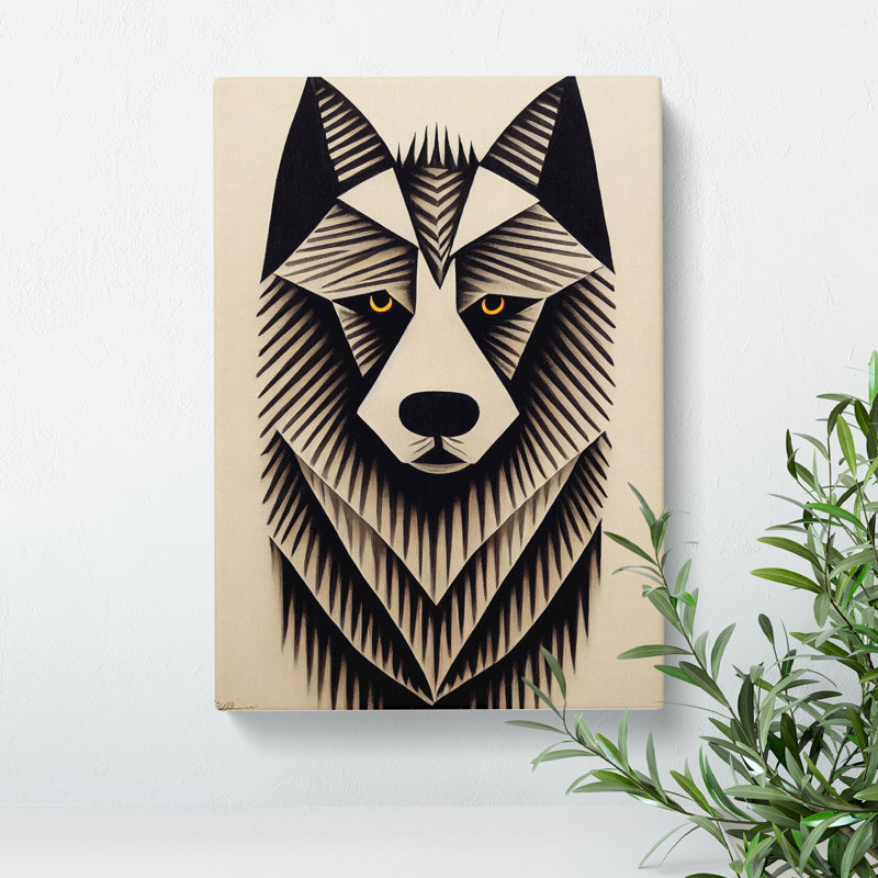 Wolf Art Abstract No.1 - Print, Wrapped Canvas, 50cm H x 35cm W, No Matte