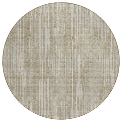 Tapis intérieur lavable rayé 8 pi beige et ivoire 8 po