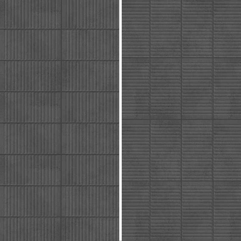 Kings Loft 7-7/8 In. X 15-3/4 In. Fluted Ceramic Wall Tile, Black