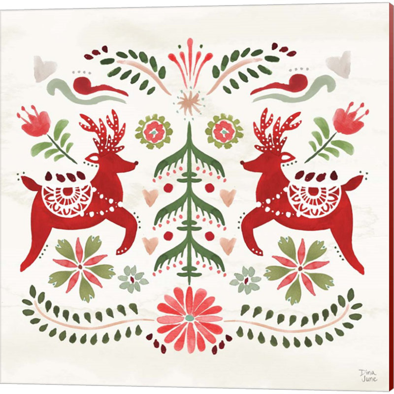 Festive Season C par Dina June - ensemble de 2 impressions sur toile tendue