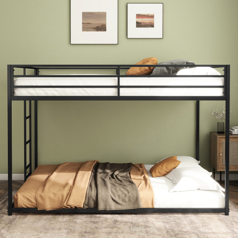 Metal Full Over Bunk Bed For Bedroom, High Weight Capacity, Design, Exchangeable , No Box Spring, Simple Installation Classic Square In Metal, , Spring