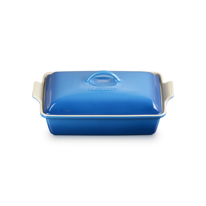 Le Creuset Heritage Stoneware 4 Qt. Rectangular Casserole with Lid, Blue