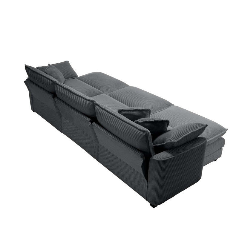 Canapé Modulaire Modern, Gris, H 33,85 po x l 114,56 po x P 34,25 po