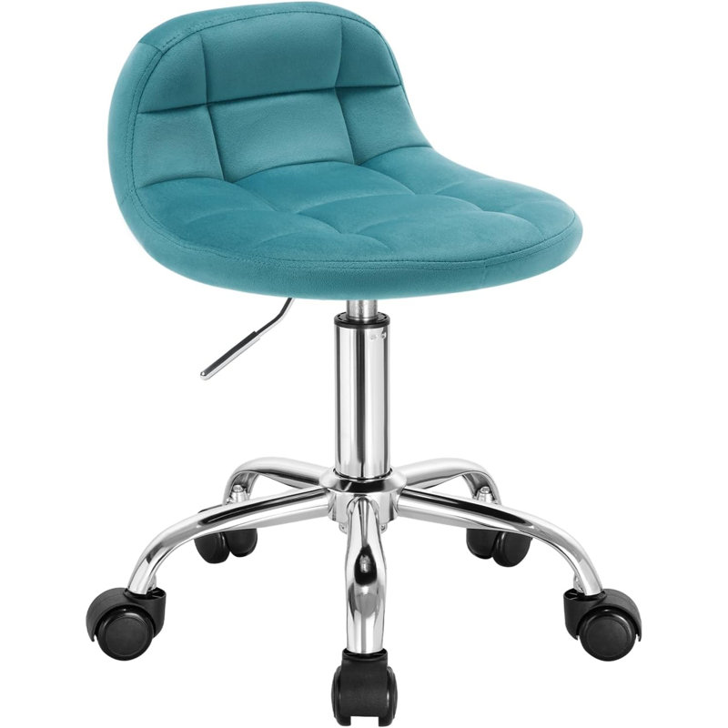 Hertzfeld Backed Adjustable Height Lab Stool, Turquoise
