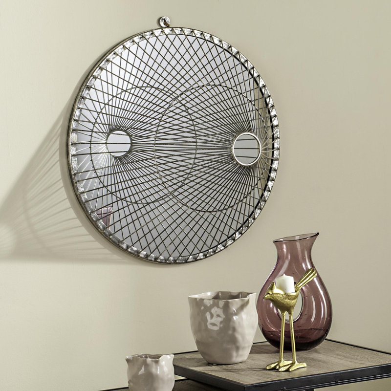 Metal Flat Wall Mirror, Silver