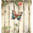 12" Garden Vibe Metal and Glass Floral Butterfly Wall Décor with Painted Wing Accents-Sunrise-128848068-128848064