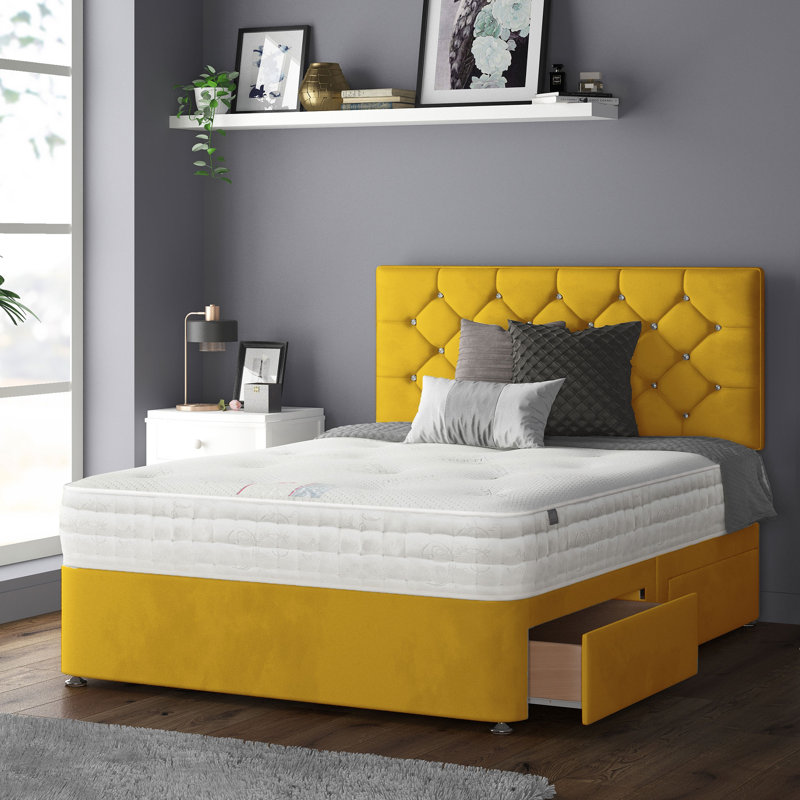 Farallones Upholstered Headboard, Double (4'6), Turmeric