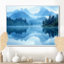 «Gesko Mountain Lake Silent Reflections III - Mountains», reproduction d'art sur toile encadrée