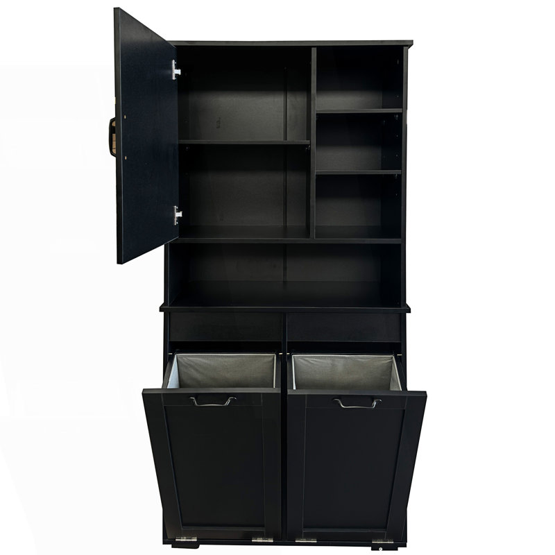 Armoire à linge autoportante avec panier inclinable