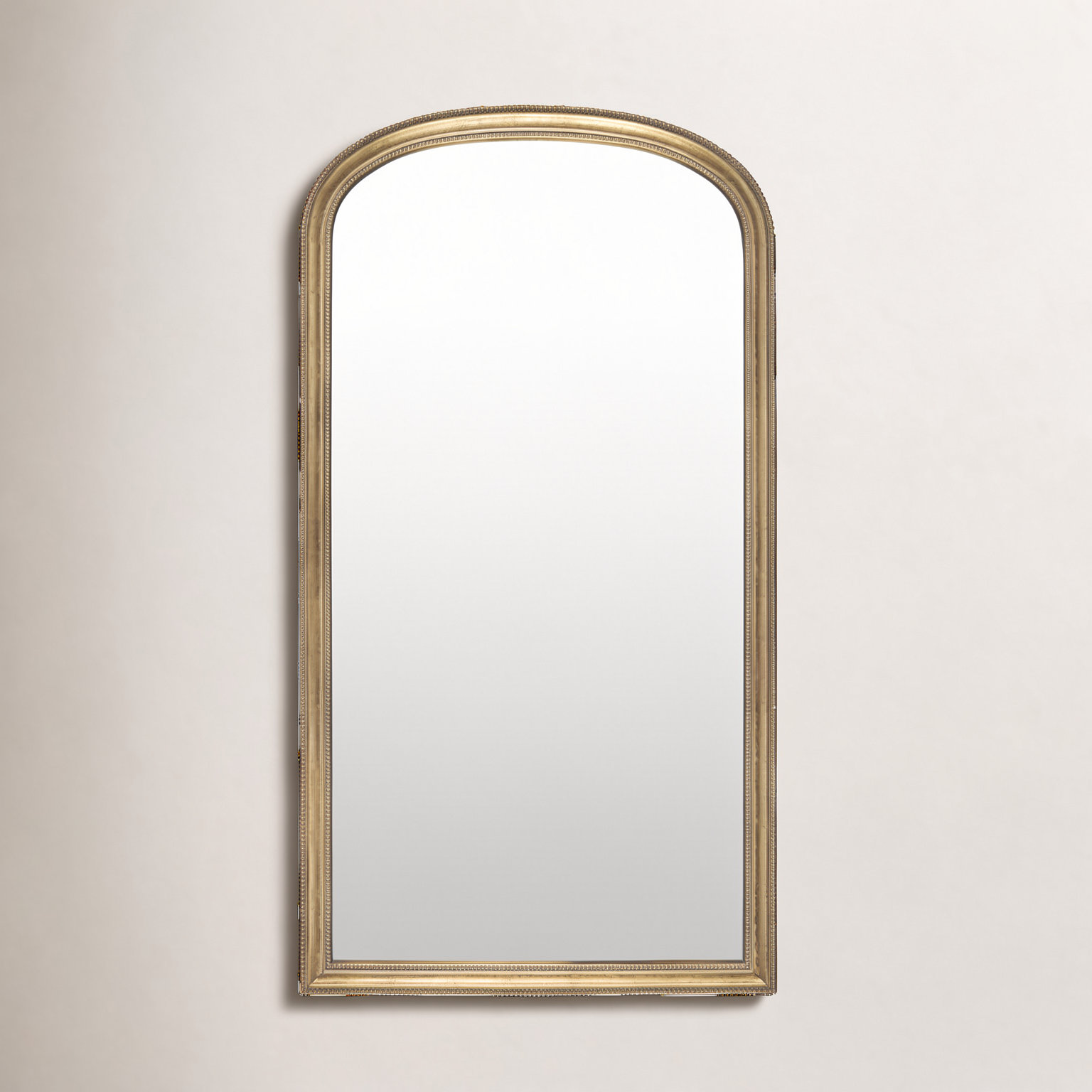 Claritha 40" Pine Accent Mirror, Gold, 65" x 35"
