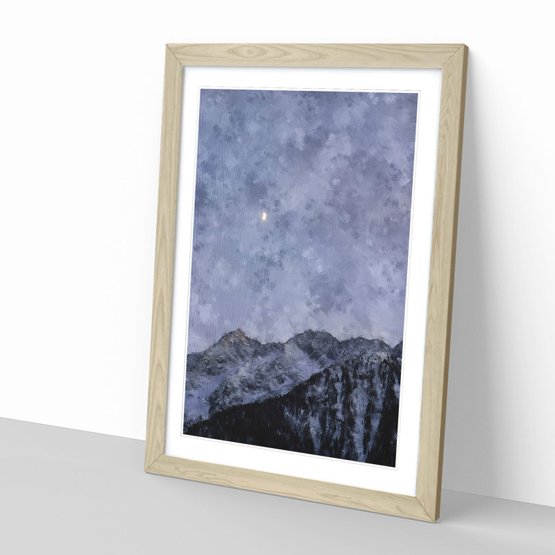 Half a Moon - Picture Frame Painting Print, 63cm H x 45cm W x 2cm D, Oak Framed