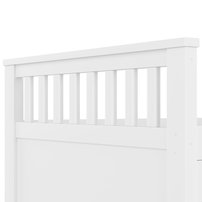 Base de lit plateforme simple avec bibliothèques de rangement et quatre tiroirs