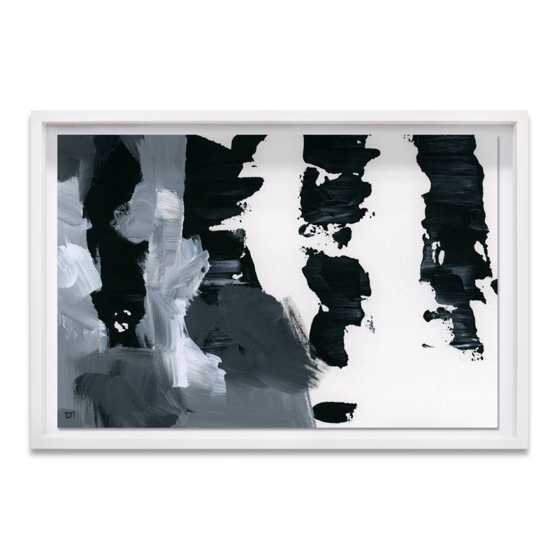 «Abstract Pronto Paint - Shadowbox», reproduction d'impression sur papier, Boîte-cadre blanche, H 38 po x l 56 po x P 2 po