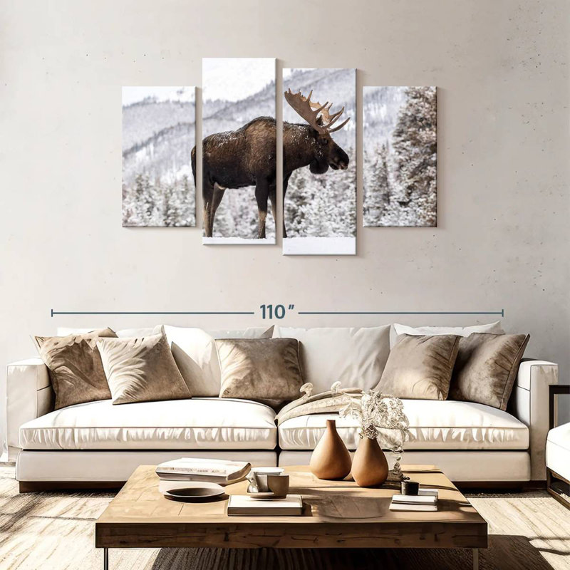 Snowy Moose, 48" H x 75" W