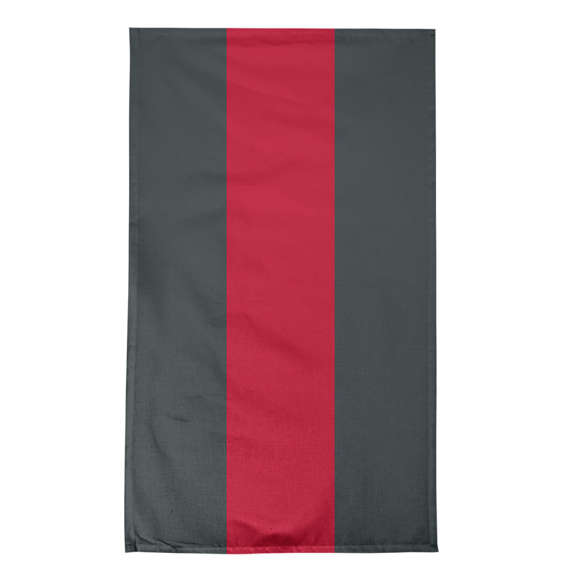 Anaheim Stripe Tea Towel Kitchen Towel, Cotton Twill, Steel Gray/Red/Steel Gray