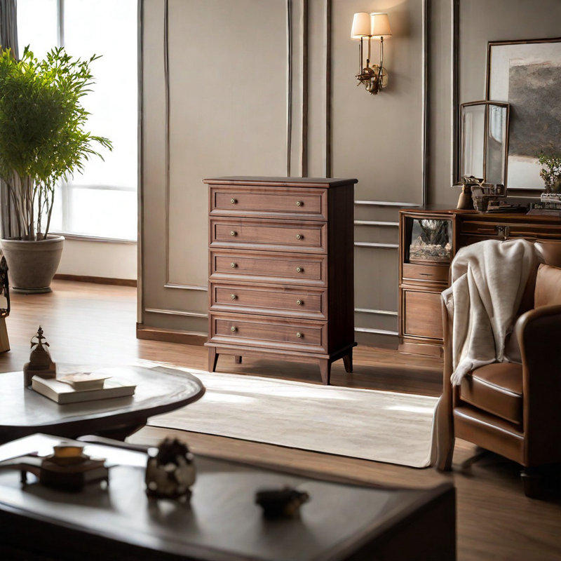 Commode d'appoint en noyer noir Simple Retro Style