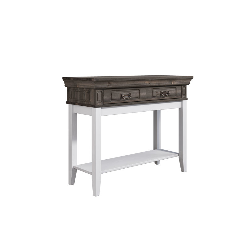 Brionna 96cm Solid Wood Console Table, Grey, White