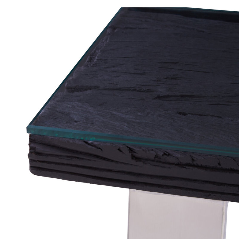 140cm Glass Top Console Table